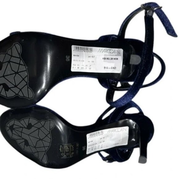 Marc Cain blue velvet stiletto heel sandals size 36 NWT - Picture 8 of 8